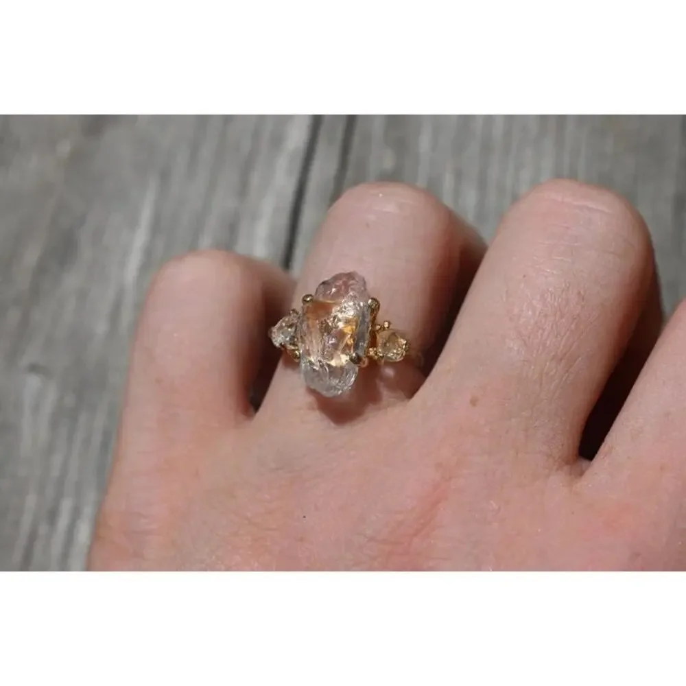 Lake county crystal engagement ring, raw stone jewelry, anniversary gift